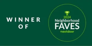 Winner badge for 2024 Nextdoor Neighborhood Faves, recognizing a top-rated local business.